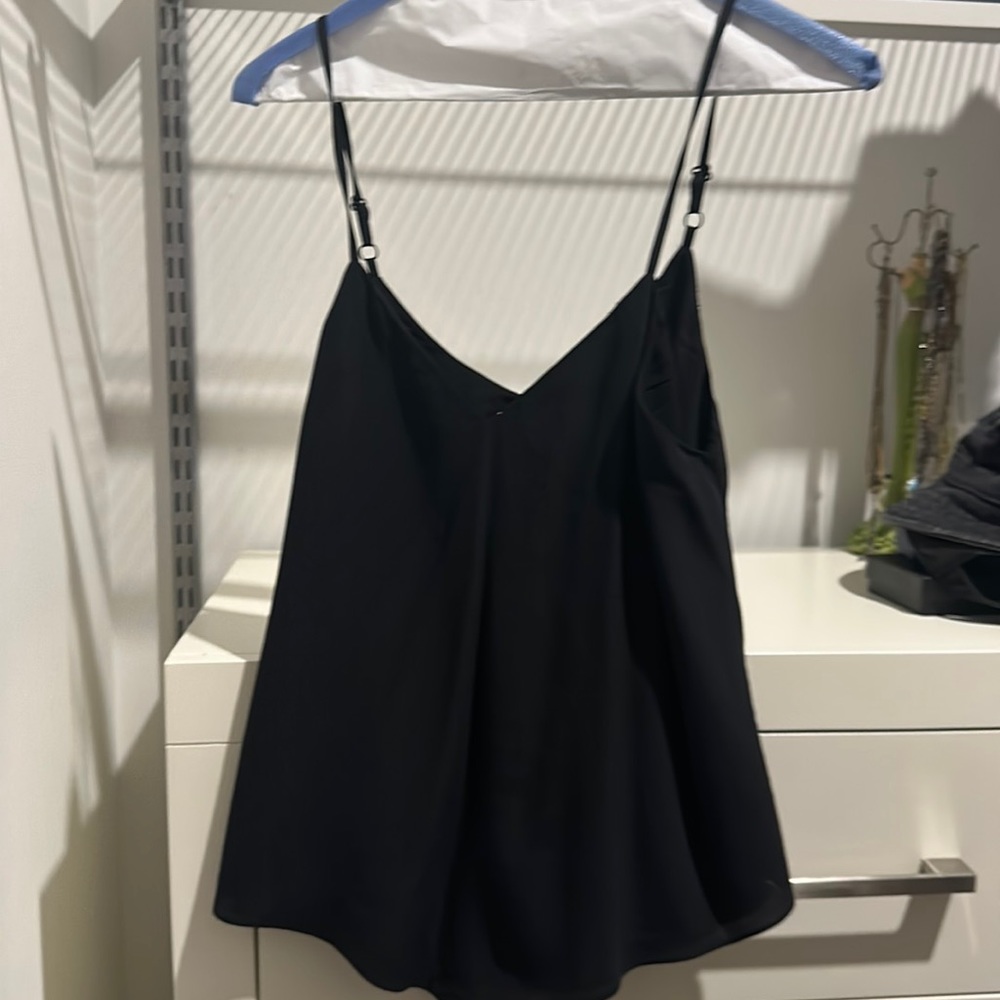 Alice and Olivia black cami silk top, only worn once, size is s/p